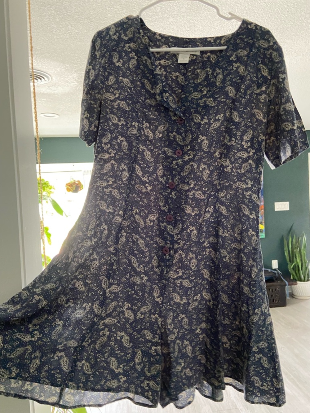 The Limited Navy and Cream Paisley vintage romper